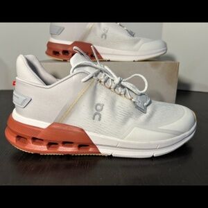 On Cloudnova Flux Sneakers/Shoes Undyed White & Auburn Mens Size 9.5